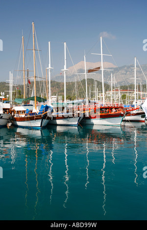 Colourful boats in Kemer,  Antalya Province, Turkey Stock Photo