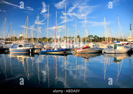 Boats in Lymington Harbour, Hampshire; England; Britain; UK Stock Photo