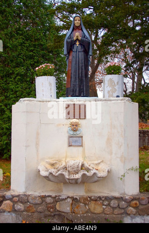 Fountain at a replica of the Vatican gardens at a church in Bridgeport Connecticut Stock Photo