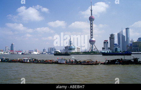 Asia, China, Shanghai, Skyline of Pudong Stock Photo