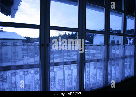 view from a window in the dawn Stock Photo