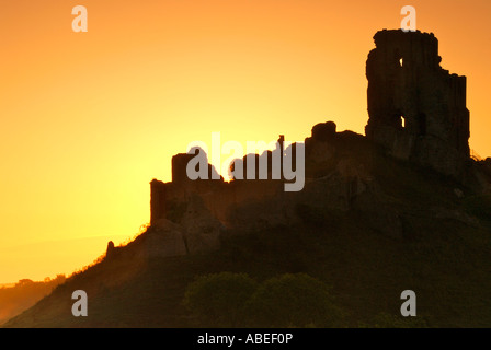 Corfe Castle silhouette Stock Photo