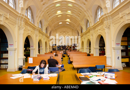 Cardiff University students studying for exams in the university library Cardiff South Wales UK
