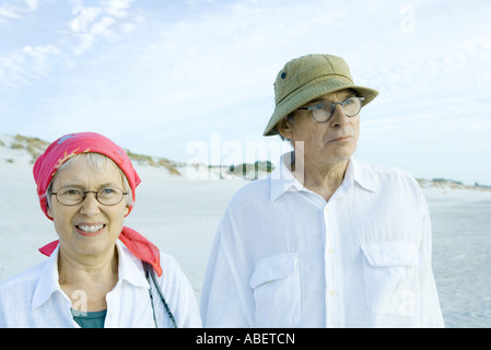 Senior couple on beach Stock Photo