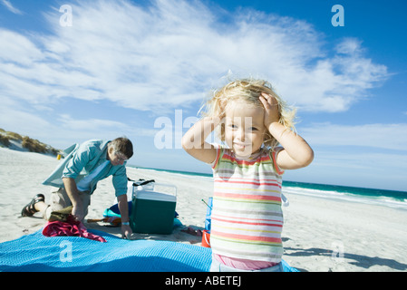 Girl standing on beach