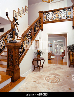 Titanic replica staircase in home Stock Photo