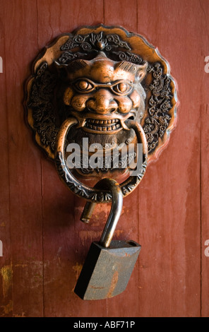 Ornate hardware on wine cellar door Yunnan Highland Wine Company Geju Honghe County Yunnan Province China Stock Photo