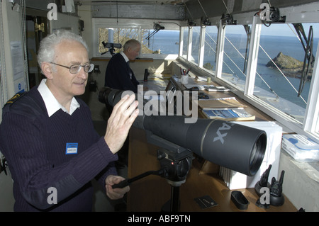 Members of National Coastwatch on duty at Froward Point Station between ...