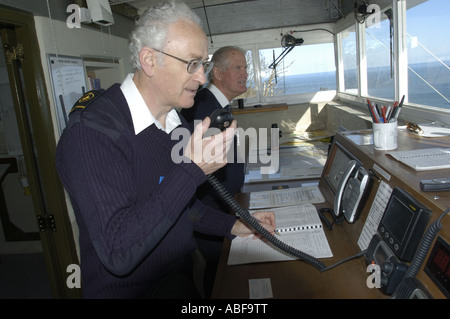 Members of National Coastwatch on duty at Froward Point Station between ...