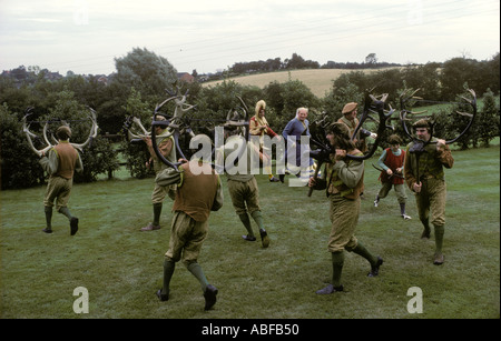 Abbots Bromley Horn dance Staffordshire 4th September annually Wakes Monday  1979 1970s UK HOMER SYKES Stock Photo