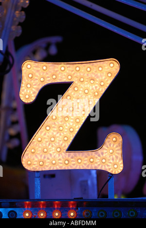 LETTER Z NEON FIGURE ALPHABET Stock Photo