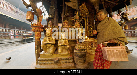 Golden temple or Kwa Bahal Patan Kathmandu Nepal This buddhist monastery was founded in the 12th century Stock Photo