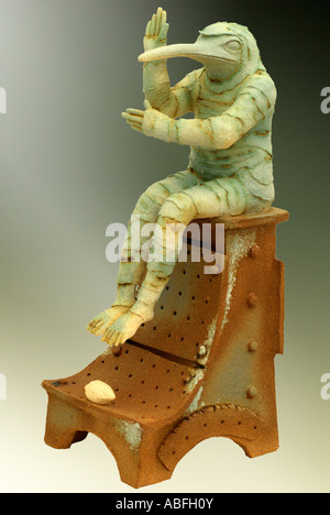 fantasy figure figurine other world worldly statue statuesque humanoid hybrid avian mechanical techno technology ornament orname Stock Photo