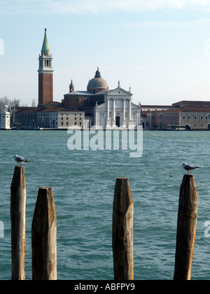 San Giorgio Maggiore (Saint George Major) tall bell tower with dark angel  statue at the top, erected in 1791 in Venice (with copy space Stock Photo -  Alamy