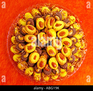 PERSIAN SHIRINI BADAMI, PERSIAN ALMOND COOKIES Stock Photo