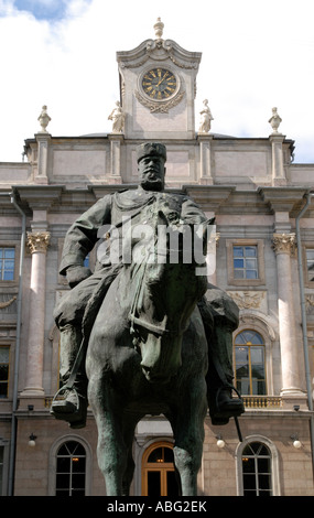 Statue of Czar Alexander III in front of Russian Museum, St Petersburg Stock Photo