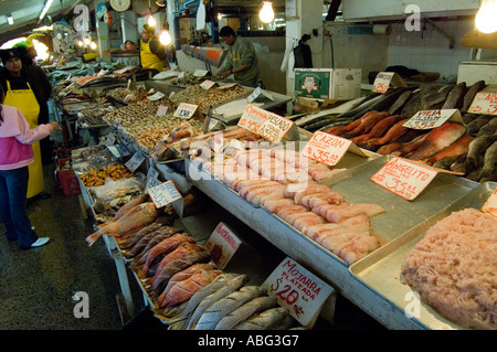 Fresh Seafood on the Wharf Ensenada Mexico Stock Photo