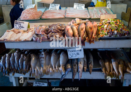 Fresh Seafood on the Wharf Ensenada Mexico Stock Photo