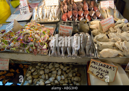 Fresh Seafood on the Wharf Ensenada Mexico Stock Photo