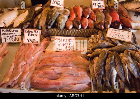 Fresh Seafood on the Wharf Ensenada Mexico Stock Photo