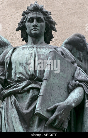 Bronze Angel (Detail) Holding Book at the Entrance to the Royal Mausoleum at Frogmore, Windsor, England Stock Photo