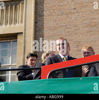 IWAN ROBERTS NORWICH CITY CENTRE FOR CIVIC RECEPTION AT CITY HALL FOR THE TEAM OF NORWICH CITY FC NORFOLK EAST ANGLIA ENGALND UK Stock Photo