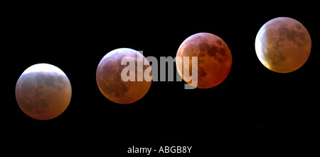 Total lunar eclipse with red shining moon (4th March 2007) Stock Photo