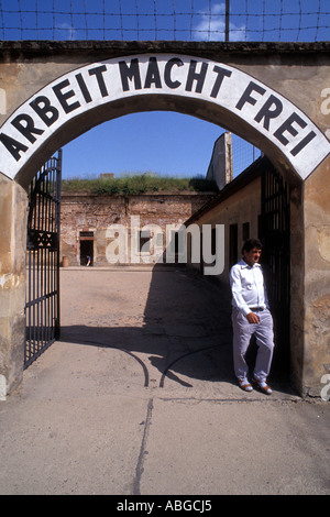 The entrance to Terezin Theresienstadt concentration camp in the Czech Republic Stock Photo
