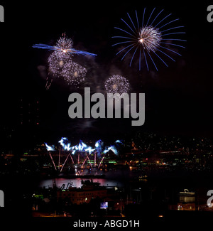 Fireworks, 4th of July 2007, Seattle, Washington State, USA Stock Photo