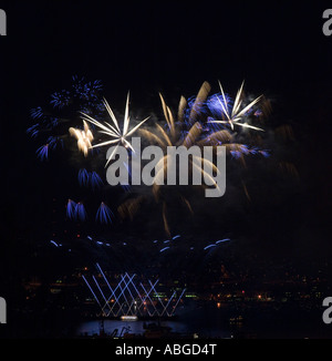 Fireworks, 4th of July 2007, Seattle, Washington State, USA Stock Photo