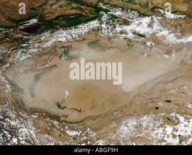 Dust storm in Taklimakan Desert, Western China, July 26, 2006. Stock Photo