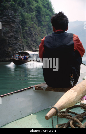 Asia, China. Sampan on the Daning River, from Wuxi to Wushan Stock ...