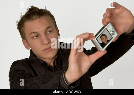 Man taking photo of himself Stock Photo