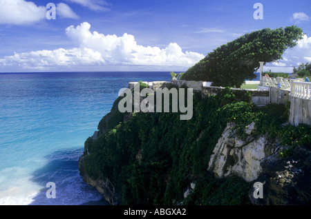 Southeast coast of Long Bay beach from Sam Lord's Castle resort St Philip Barbados Stock Photo