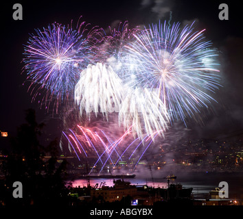 Fireworks, 4th of July 2007, Seattle, Washington State, USA Stock Photo