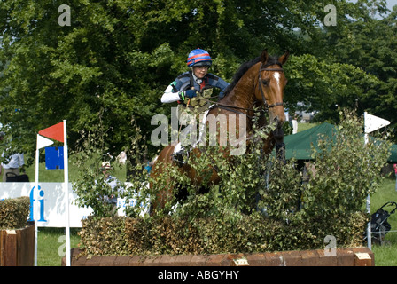 Three Day Event  Rider Louise Skelton  Taking part in the Cross Country Phase at the Bramham Horse Trial 2007 Stock Photo