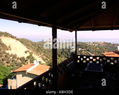 Vie from Villa Balcony Stalos Crete Stock Photo