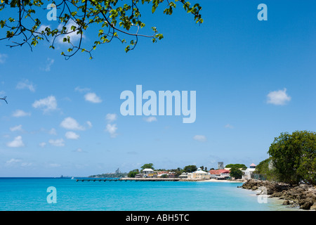 Waterfront and beach at Speightstown, West Coast, Barbados, Lesser Antilles, West Indies, Caribbean Stock Photo