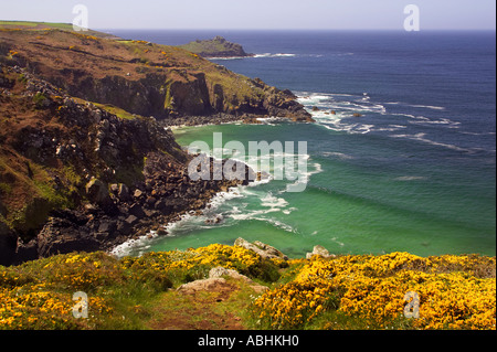 The cliffs at Zennor, north Cornwall, looking towards Gurnard's Head. Stock Photo