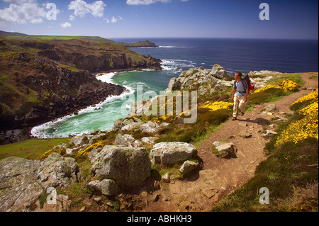 The cliffs at Zennor, north Cornwall, looking towards Gurnard's Head. Stock Photo