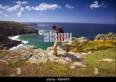 The cliffs at Zennor in north Cornwall looking towards Gurnard's Head Stock Photo