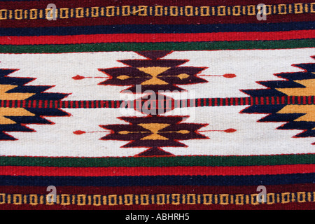 Hand Woven Zapotec style rug Teotitlan del Valle village Oaxaca Mexico Stock Photo