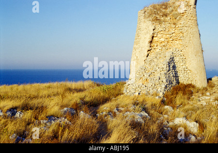 Ancient Watchtower, Salento, Apulia, Italy Stock Photo