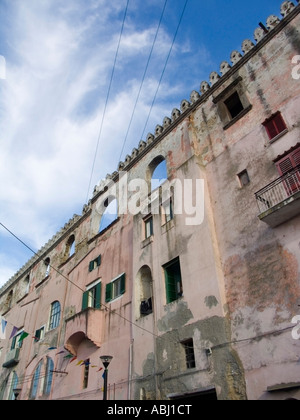 Colorful Houses in Marina Grande, Island of Procida, gulf of Naples, Campania Stock Photo