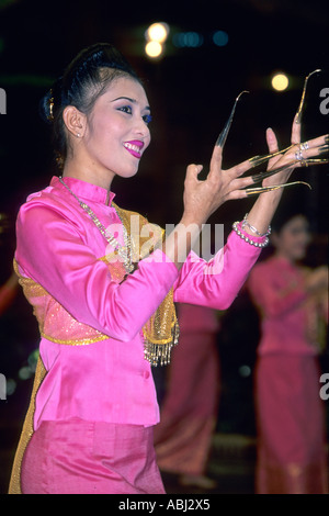 Traditional dancers at Cultural Show, Rose Garden, Bangkok, Thailand Stock Photo