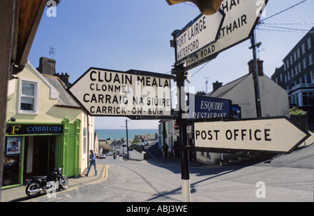 Signpost in Tramore, County Waterford, Republic of Ireland Stock Photo