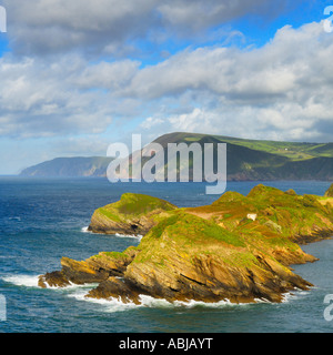 Water Mouth and Sextons Burrow on the North Devon Heritage Coast viewed from Widmouth Head near Combe Martin, Devon, England Stock Photo