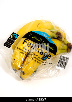 Packet of Fairtrade Bananas from Dominican Republic Stock Photo