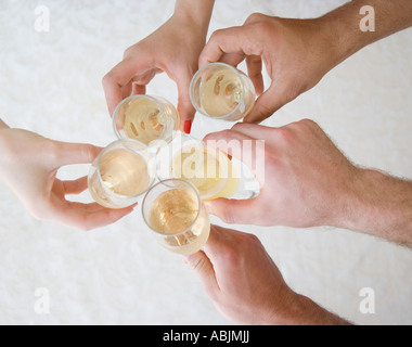 Friends toasting with champagne Stock Photo