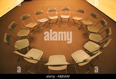 Empty Folding Chairs In Circle Stock Photo 278454410 Alamy